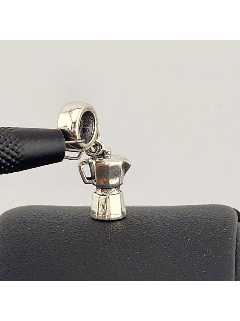 Sterling Silver 925 Coffee Pot Charm | Espresso Maker Pendant - Picture 6 of 8